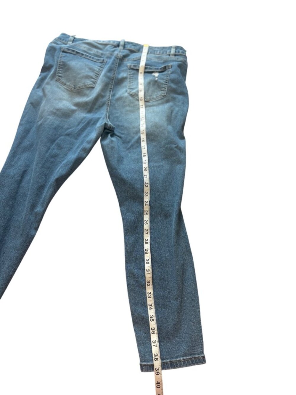 Indigo Fusion Plus Size 18 Indie Sleaze Distressed Skinny Jeans Y2K Streetwear - Picture 10 of 10